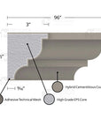 MX401 Composite Crown Cornice Exterior Moulding