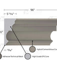 MX412 Composite Crown Cornice Exterior Moulding