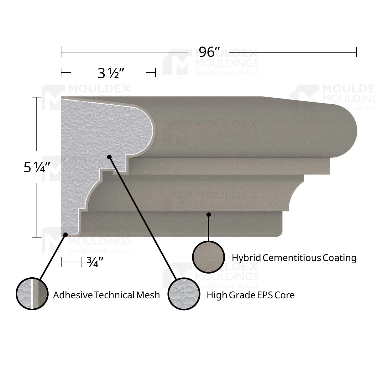 MX205 Composite Window Sill Exterior Moulding