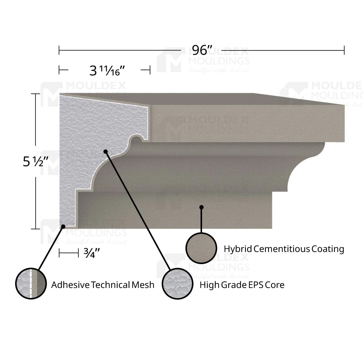MX206 Composite Window Sill Exterior Moulding