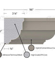MX402 Composite Crown Cornice Exterior Moulding