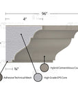 MX403 Composite Crown Cornice Exterior Moulding