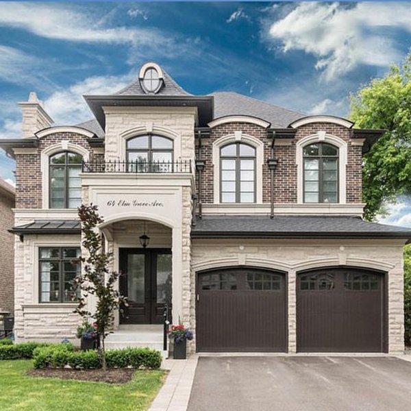 Exterior stucco, EIFS and stone facade with composite moldings by Mouldex Composites