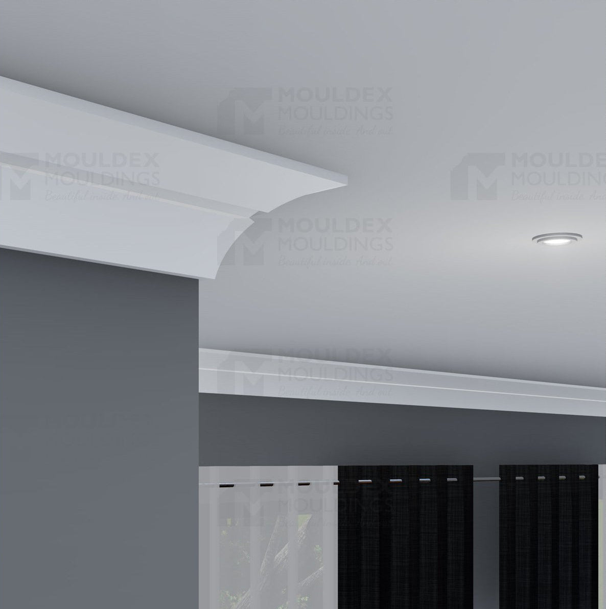 The Anna Interior Plaster Crown Moulding - Premium plaster coated foamcore moldings near me only by Mouldex Composites